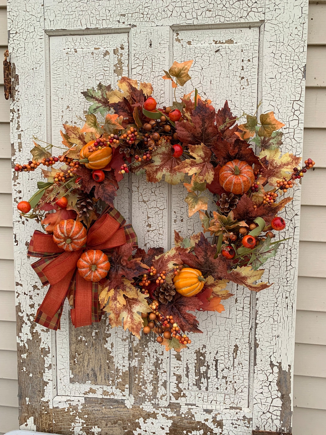 Fall Pumpkin Wreath Fall Wreath Fall Wreaths for Front Door Fall ...