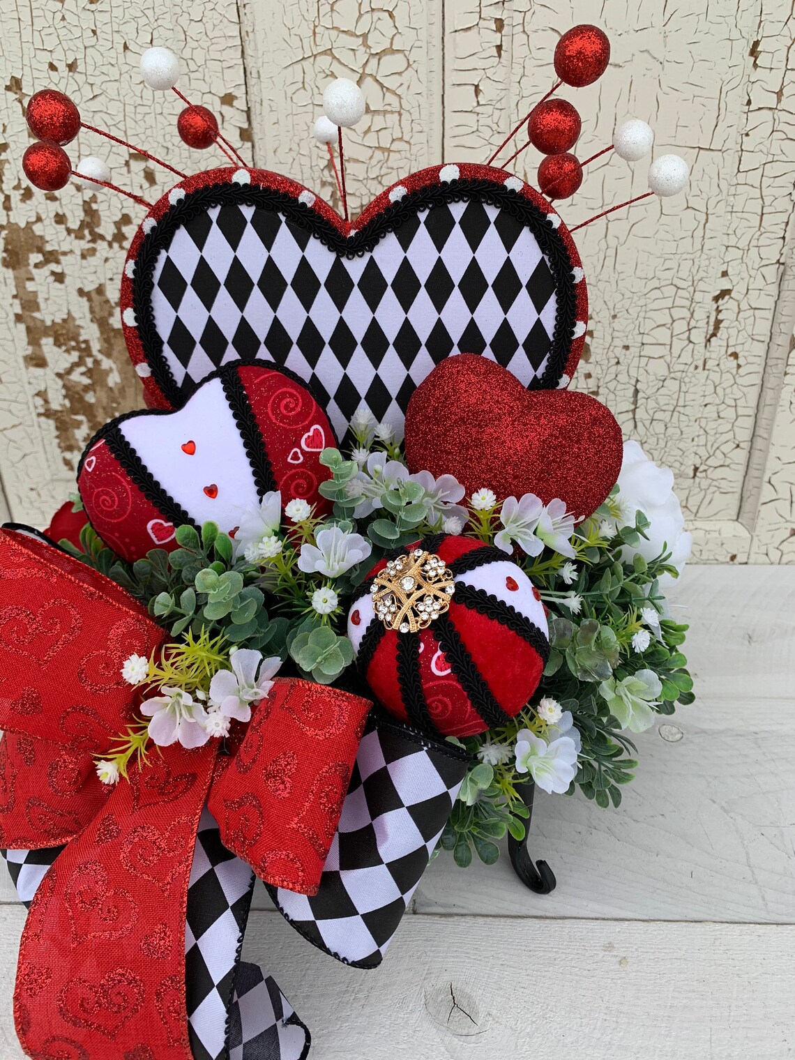 Valentine Centerpiece Arrangement Valentine Etsy