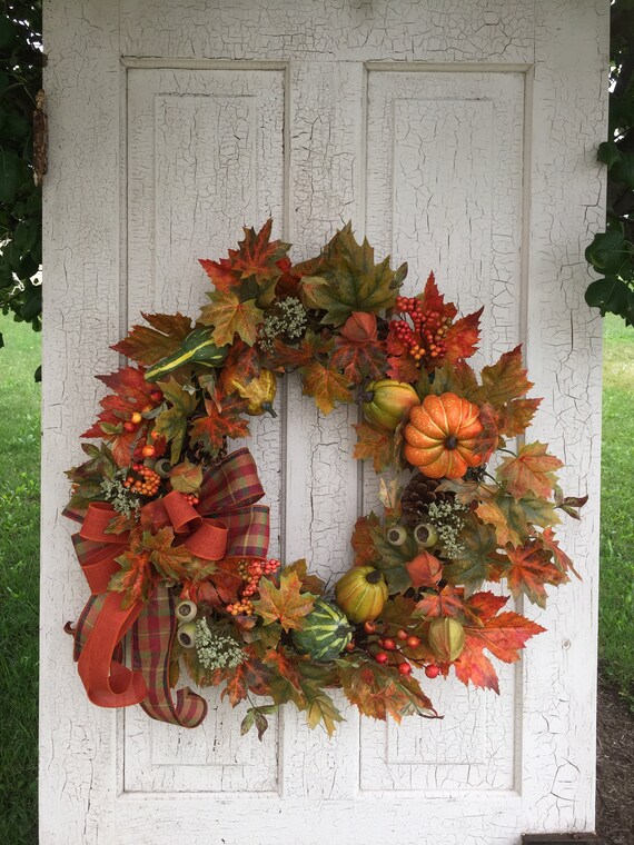 Wheat Wood Fall Wreath Pendant Harvest Wreath For Front Door And