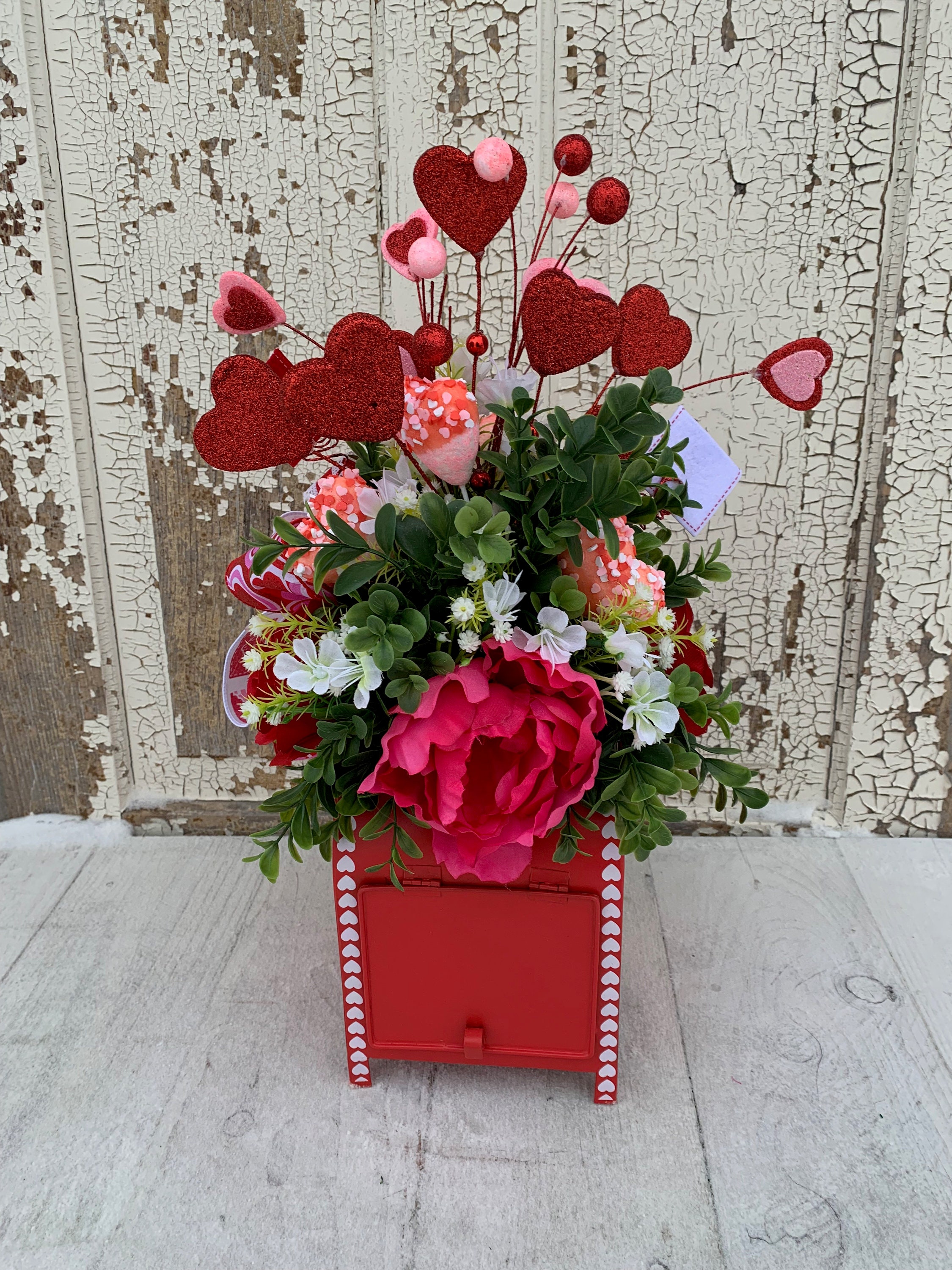 Valentine Centerpiece Arrangement Valentine Etsy