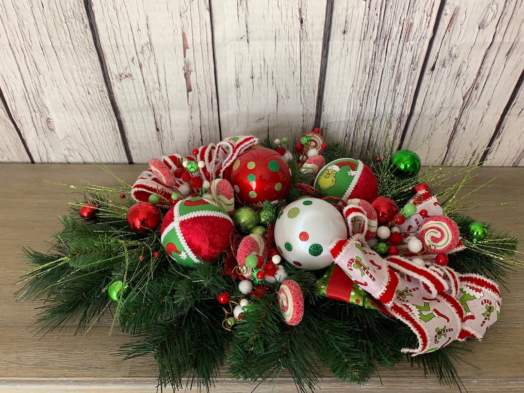 Christmas Grinch Centerpiece Christmas Table Centerpiece Christmas