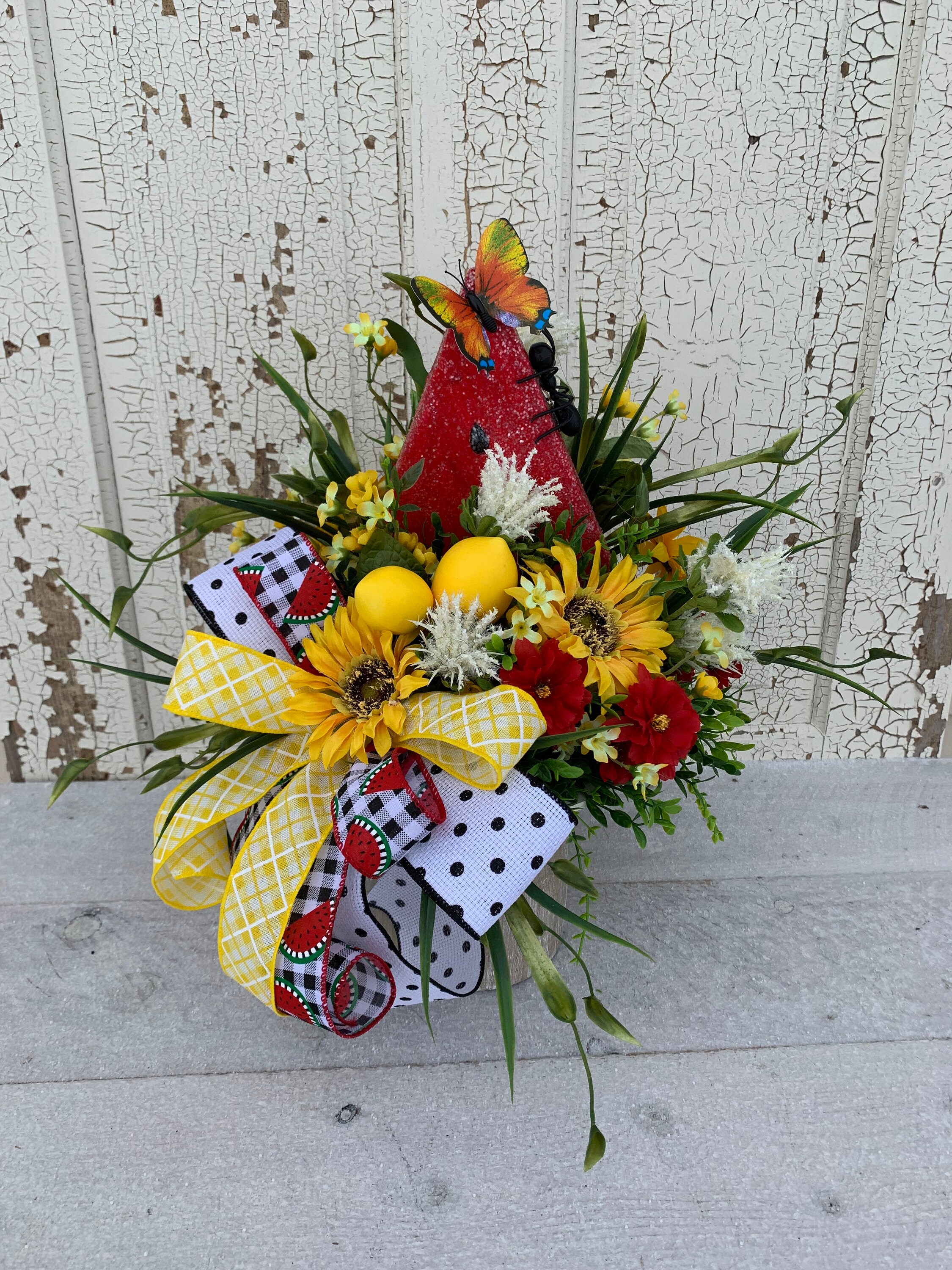 Spring Centerpiece Summer Table Arrangement Table decor Watermelon Lemon Sunflower decor Summer Centerpiece