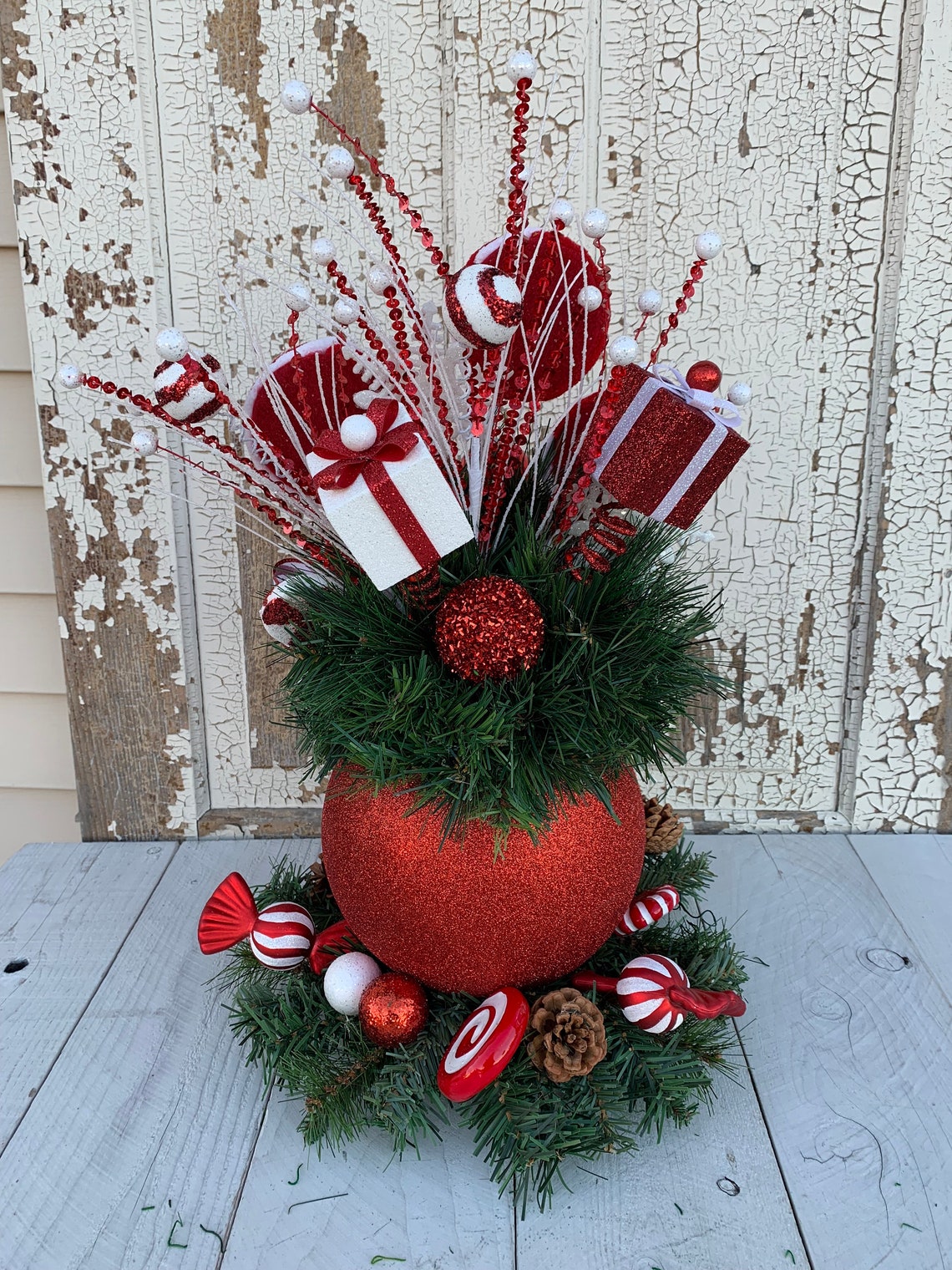 Christmas Centerpiece Christmas Table Centerpiece Christmas Etsy