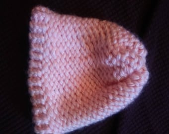 Sombrero de punto rosa pálido para adultos