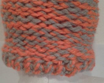 Sombrero de punto infantil naranja y gris reflectante