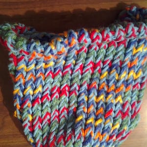 rainbow knitted child hat