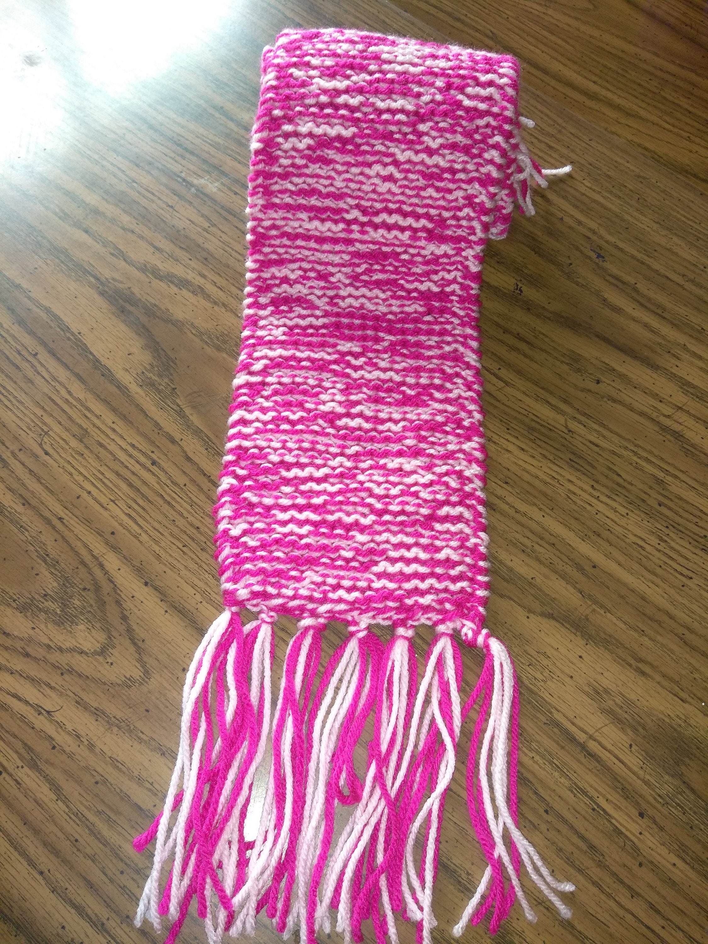 Pink in Two Shades Knitted Child Scarf - Etsy