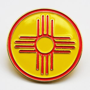 Red Zia On Yellow - Enamel Pin