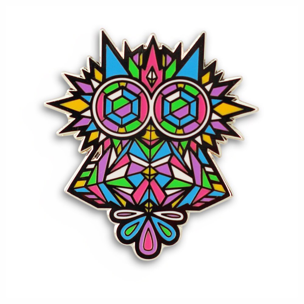 Crystal Owl Enamel Pin - Lapel Pin