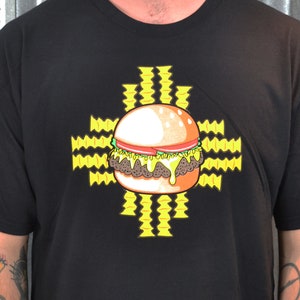 Green Chile Cheeseburger Zia – Black Unisex Tee