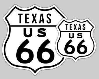 Panneau Route 66 TX – Autocollant