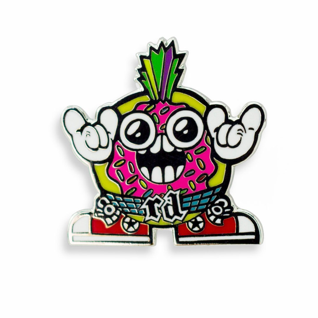 Rocker Donut Enamel Pin - Lapel Pin - Etsy