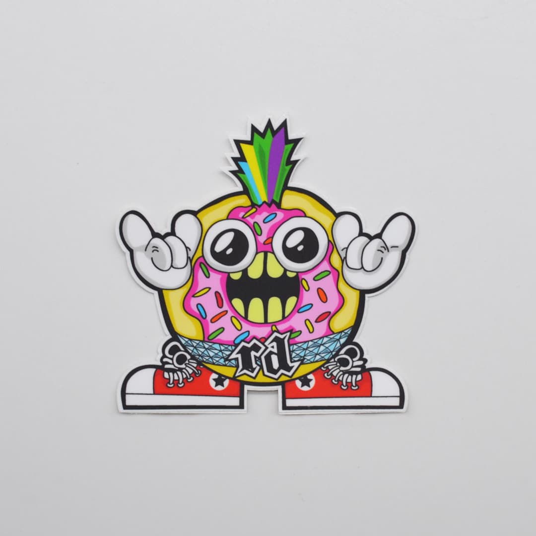 Rebel Rocker Donut - Sticker - Etsy