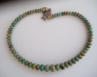 Green Turquoise and Sterling Silver Necklace