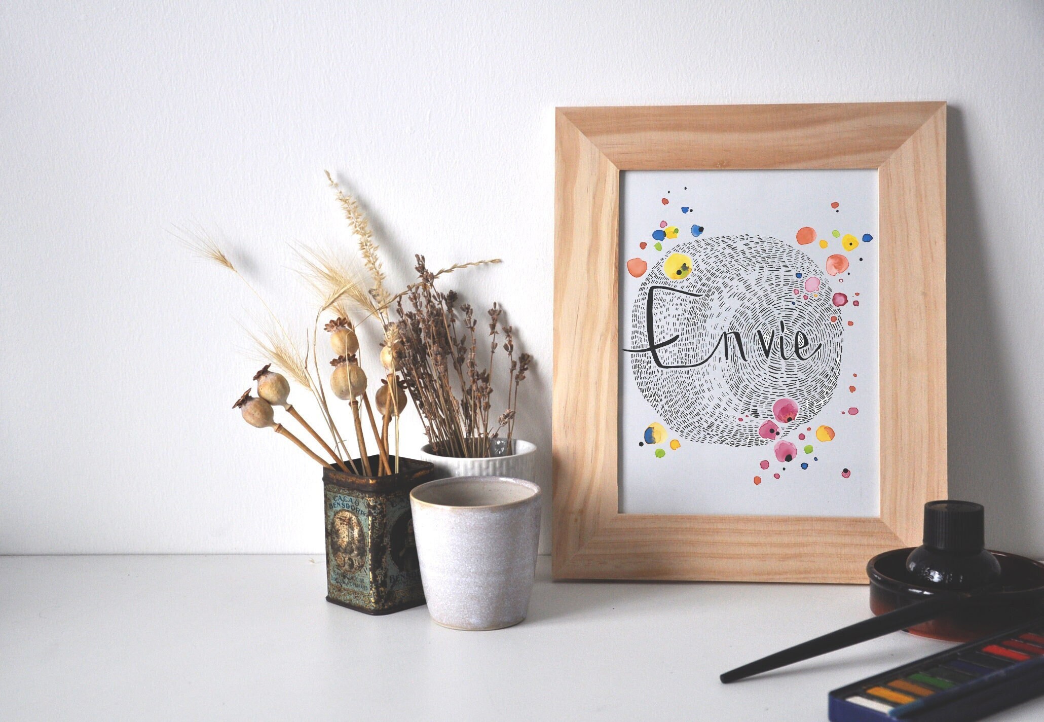 Affiche Pour Décoration Murale A4 - Envie -Série Mots Doux