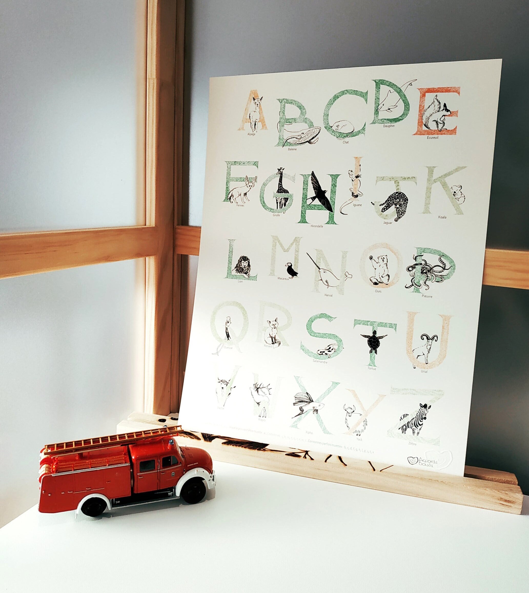 Affiche Pour Décoration Murale - Abécedaire Animaux 30cm X 40cm