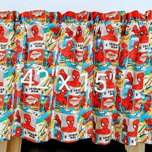 Red Blue Whiteman SPIDER MAN Handmade Cotton Window Valance