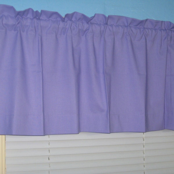 Handmade SOLID Cotton Blend  Lavender window Curtain Valance