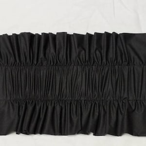 Black Window Toppers 3&quot; Top 3&quot; Rod Pocket 3&quot; Bottom 70&quot; across