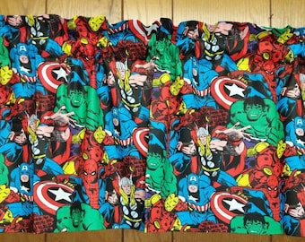 Handmade Cotton Window Valance Marvel Characters Comic pack Multi