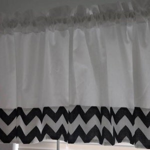 Black white Handmade window  curtain Valance