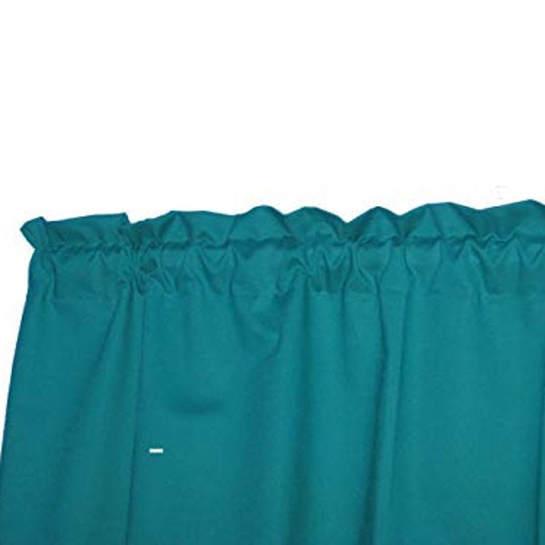 Handmade SOLID Cotton Blend Teal window Curtain Valance