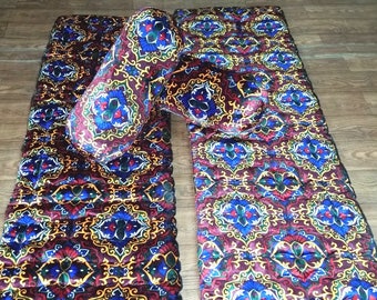 Uzbek national soft cotton mattress (2-kurpacha) and 2-lula (pillows)0349