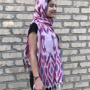 Bright scarf IKAT, Uzbek scarf