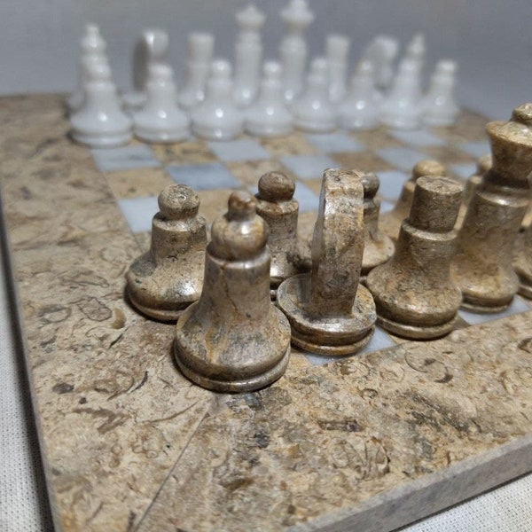 Stone Chess Set Etsy