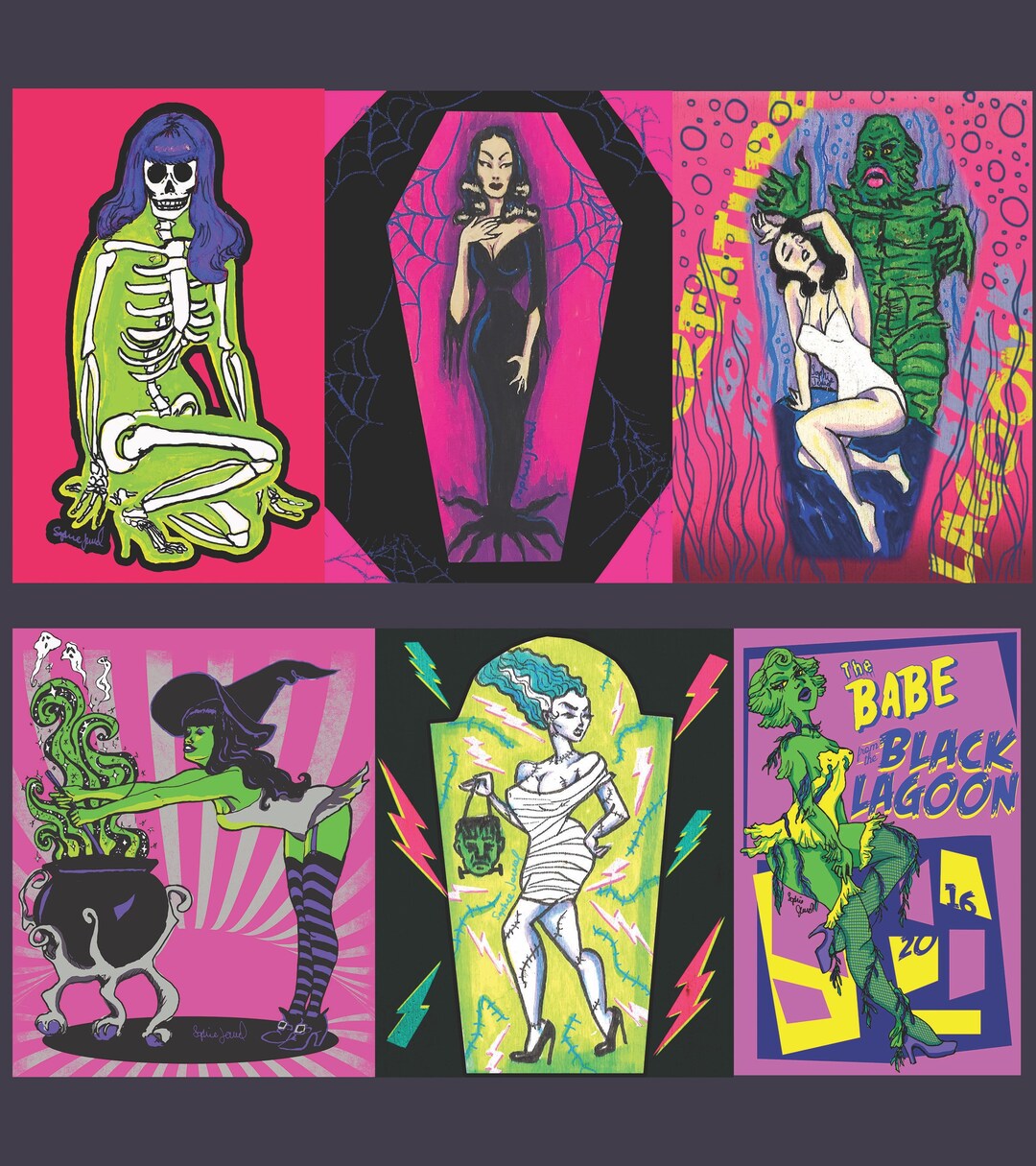 Spooky Pinup Prints Etsy