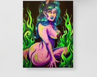 Demon Flame Babe Poster