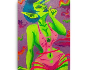 Blazin Alien Babe Canvas Print