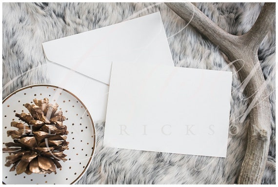 Download Horizontal Blank Stationery Invitation Holiday Christmas Card Mockup Stock - Free T-shirt ...