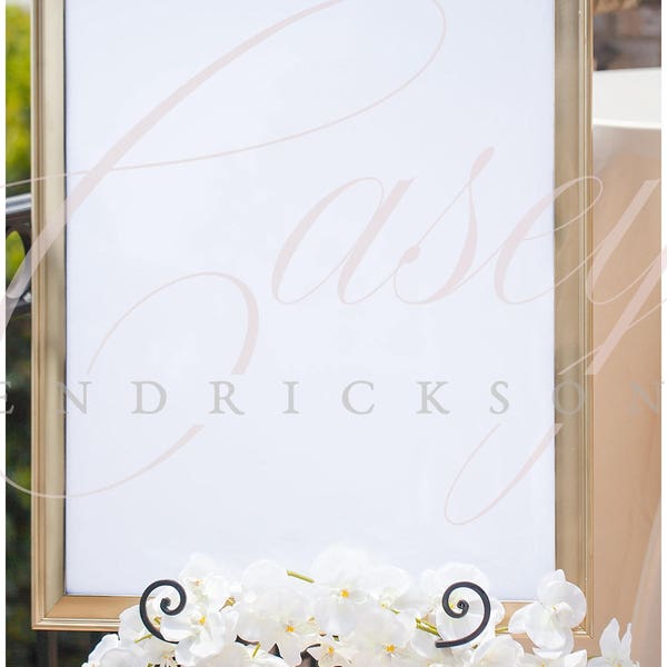 Stock Mockup PHOTO of large blank frame for party or wedding info to be added - great for mockup wedding seating chart, welcome message, etc