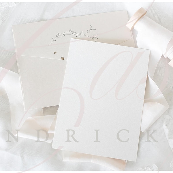 Neutral toned wedding or party invitation stationery stock photo mockup