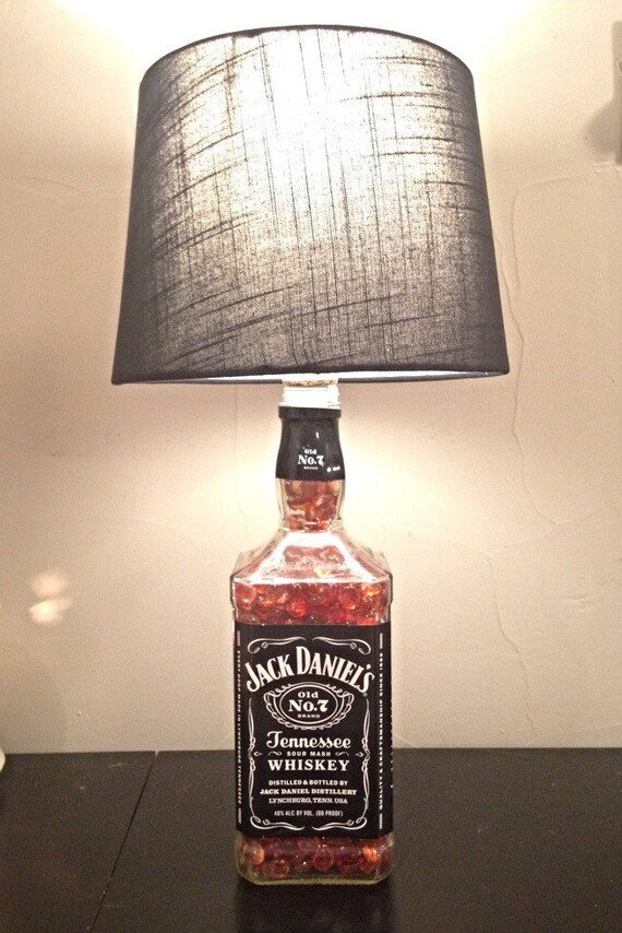 Liquor Bottle Lamp with Lampshade Etsy