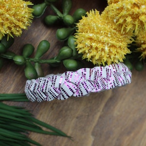 Fuchsia Birch Metallic Braided Leather Bracelet / Leather Braid / Metallic Leather Jewelry / Tree Branch Jewelry