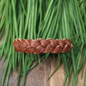 Milk Chocolate Braided Leather Bracelet / Leather Braid / Brown Matte Leather Jewelry / Fall Jewelry