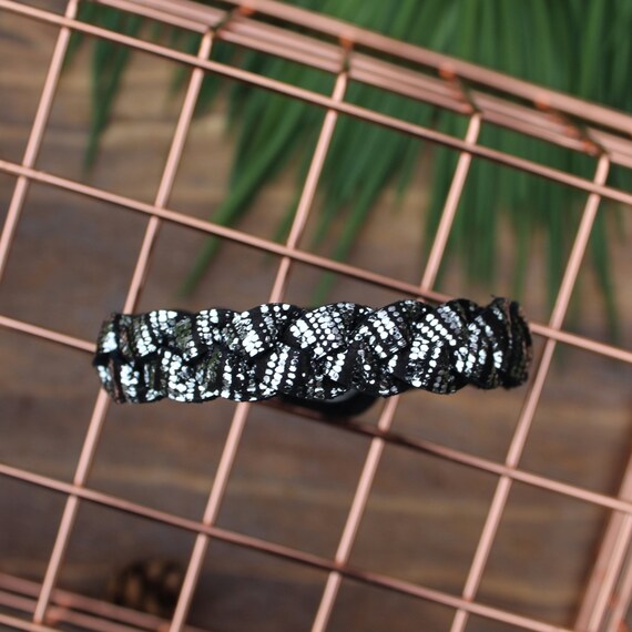 Frosted Birch Metallic Braided Leather Bracelet Leather Braid