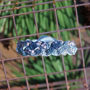 Meadow Braided Leather Bracelet / Floral Leather Braid / Pink Bracelet / Flower Jewelry / Gray Leather Braid