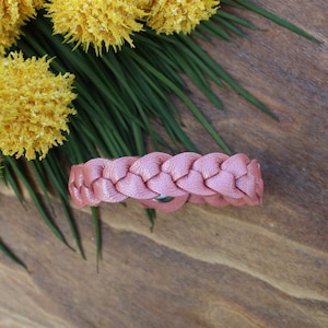 Proper Pink Braid / Pink Braided Leather Bracelet / Matte Leather Braid / Three-Strand Bracelet