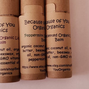 Lot de 3 Baume à lèvres bio fait main en tube sans plastique