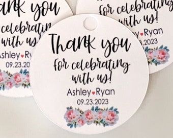 PRINTED Thank you Tags, Wedding favor tags, wedding gift tags, custom wedding tags, Wedding favour tag, bridal shower tags