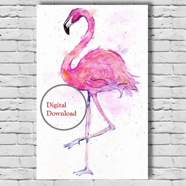 Pink Flamingo Print - Etsy