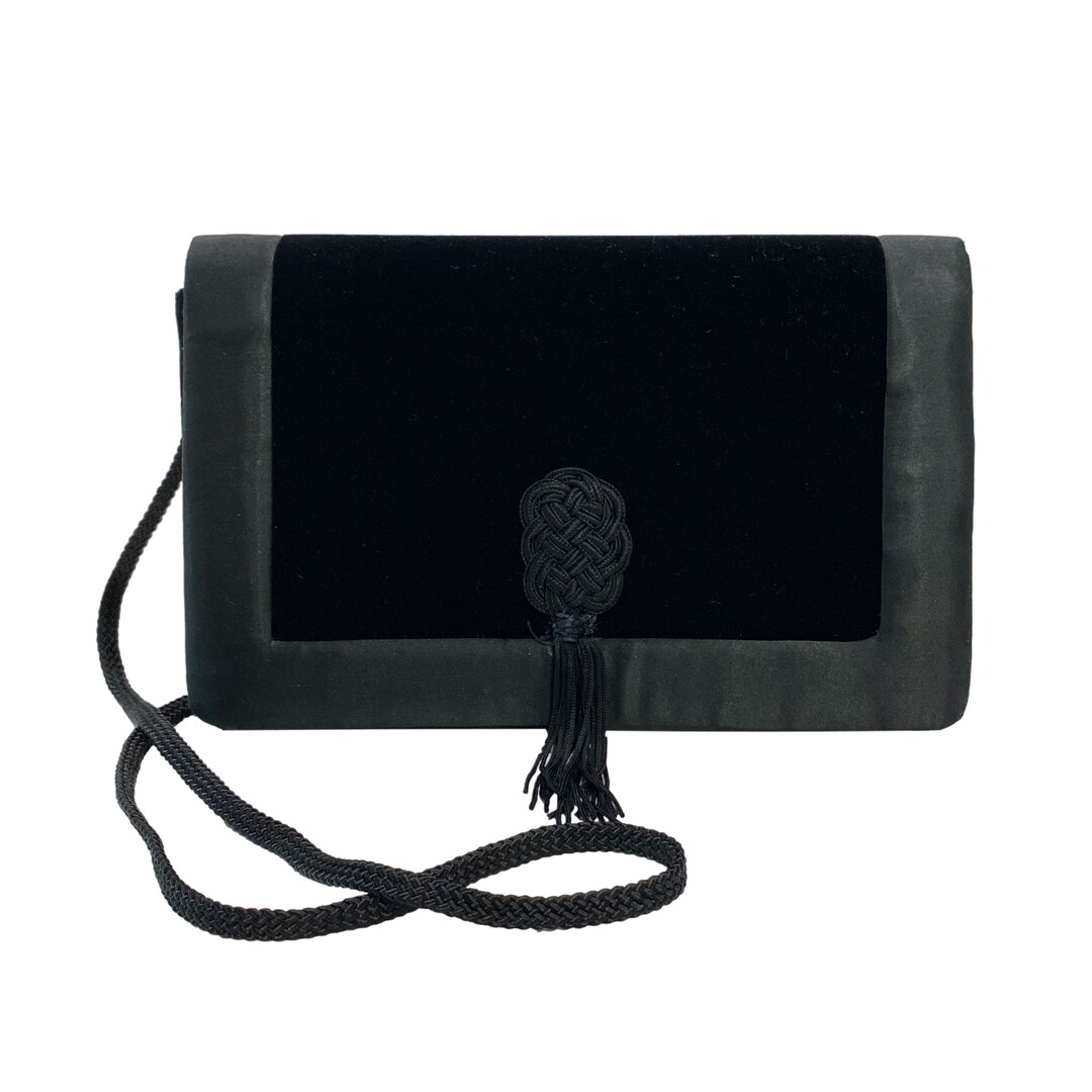 La Regale Black Velvet Clutch/shoulder Bag Etsy