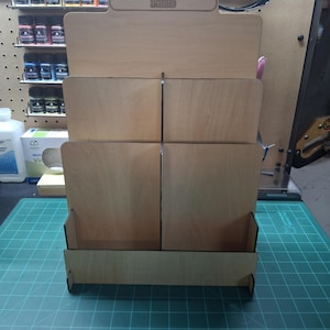 Wooden 6-Slot and 3-Slot Print, Card, and Comic Display Stand Laser Cut File