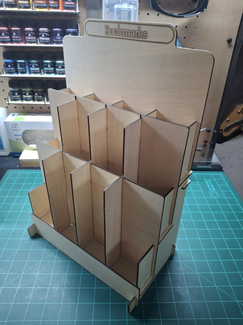Wooden 12-slot Bookmark Display Stand Laser Cut File - Etsy