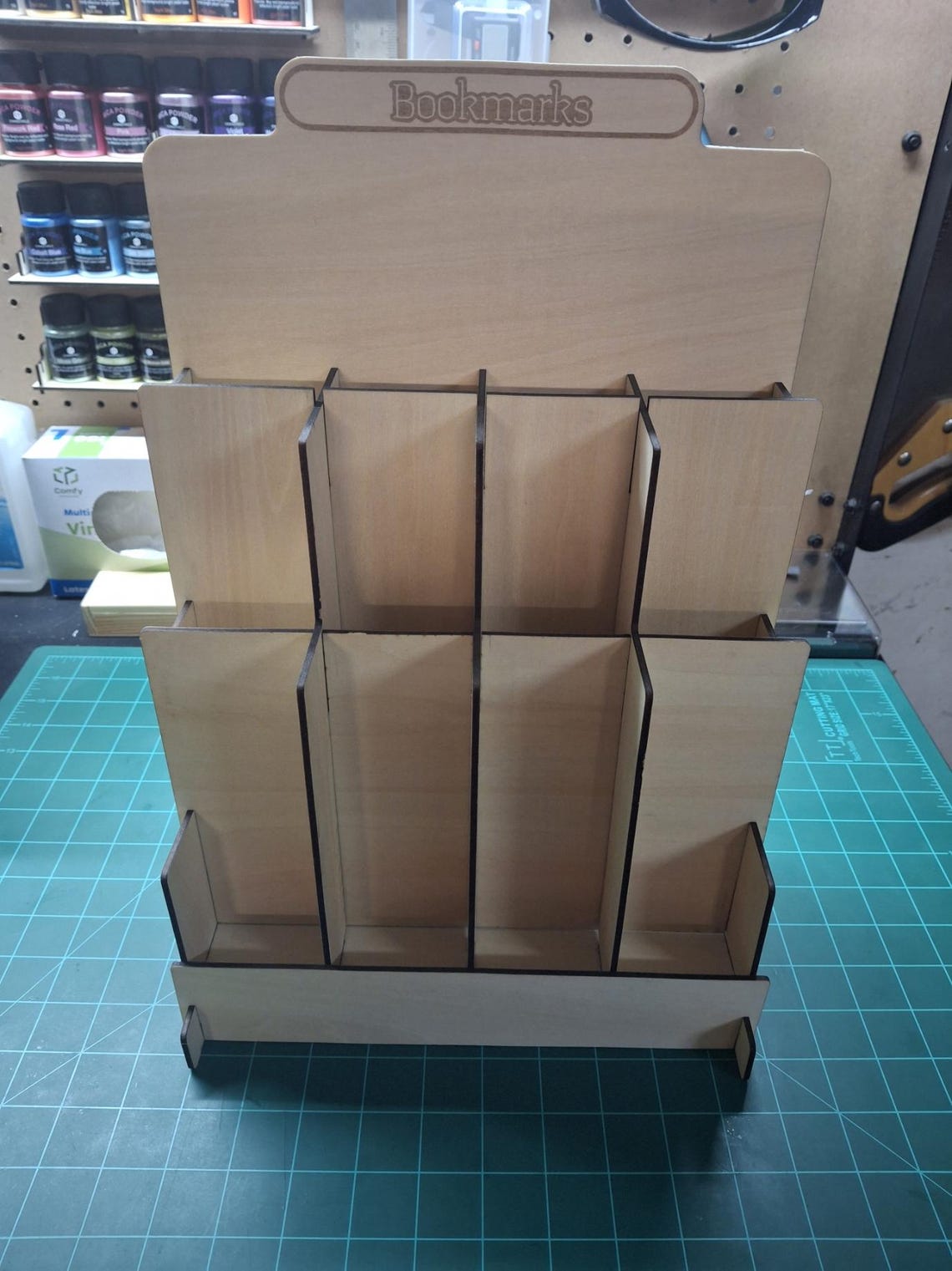 Wooden 12-slot Bookmark Display Stand Laser Cut File - Etsy