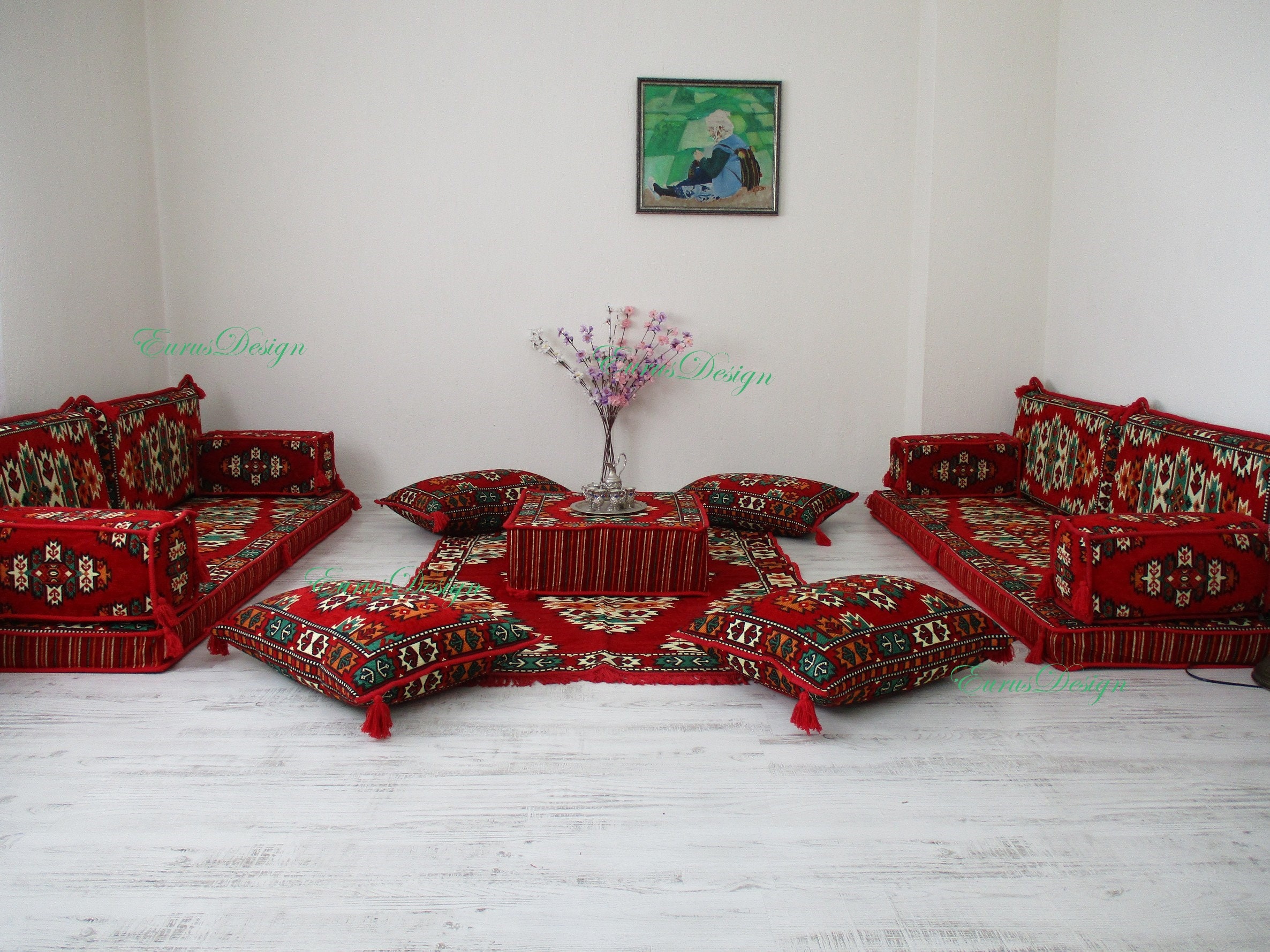 ethnic sofa,bohemian furniture,living room sofa,floor seating Oriental floor seating sofa floor couch Arabic style majlis floor sofa set