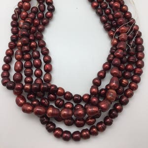 Cranberry Color 19mm Potato Freshwater Pearls Strand